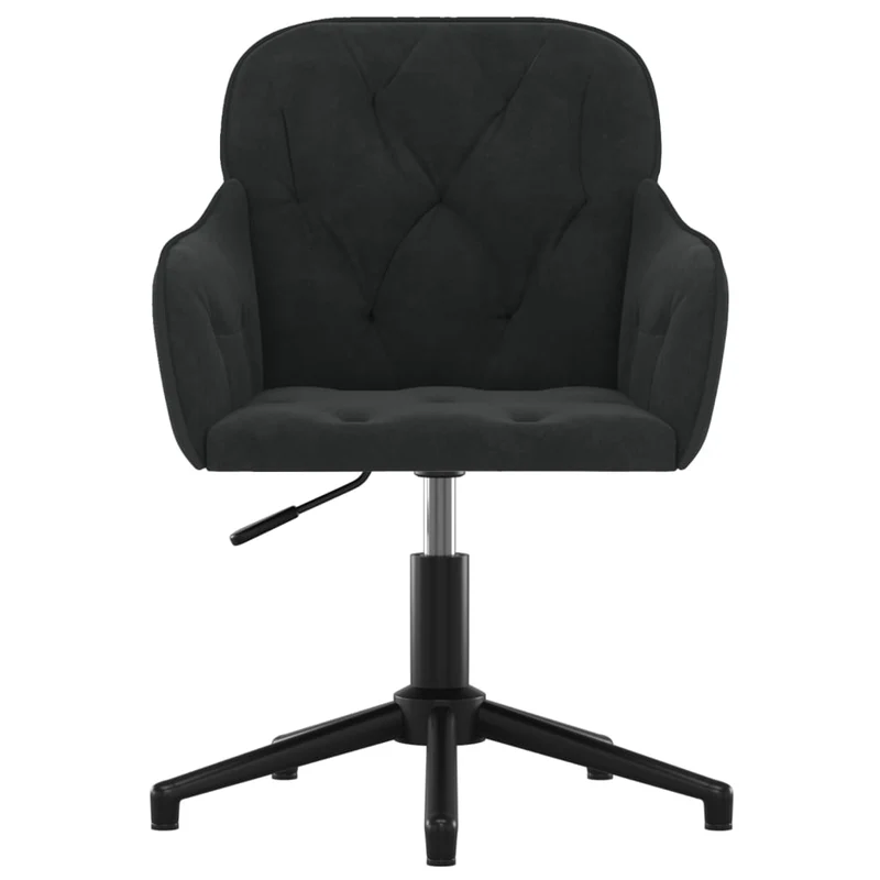 Lot de 2 chaises de salle à manger bureau siège pivotant hauteur réglable en velours noir DEC025293