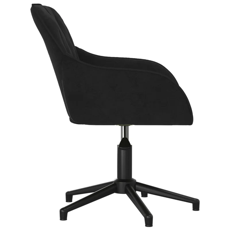 Lot de 2 chaises de salle à manger bureau siège pivotant hauteur réglable en velours noir DEC025293