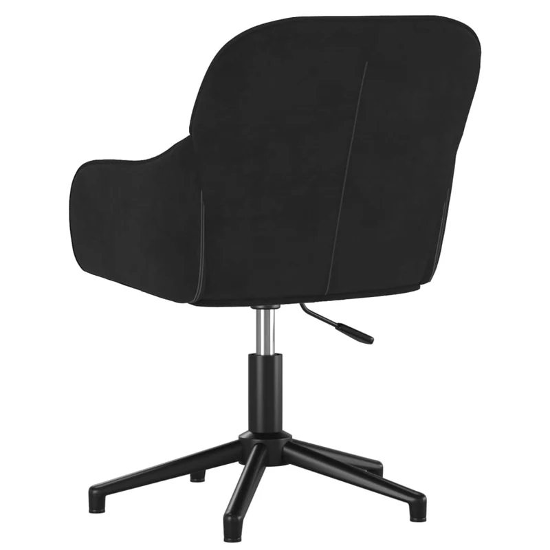 Lot de 2 chaises de salle à manger bureau siège pivotant hauteur réglable en velours noir DEC025293