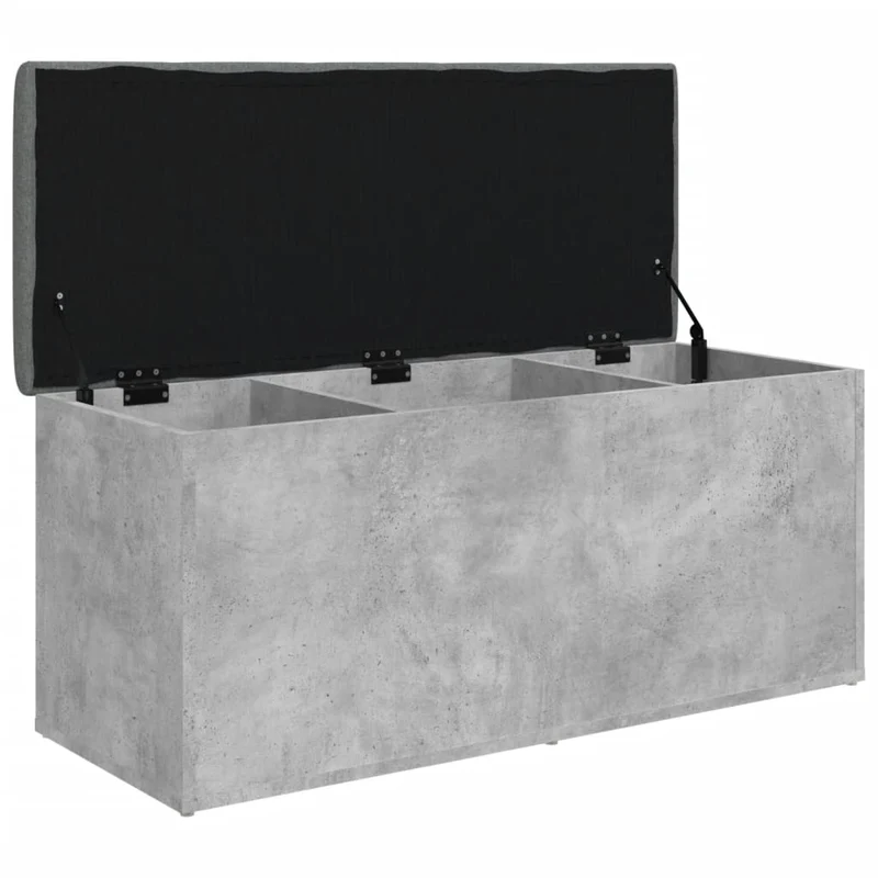 Banc banquette de rangement couleur gris béton 102 x 42 x 45 cm bois d'ingénierie DEC024761