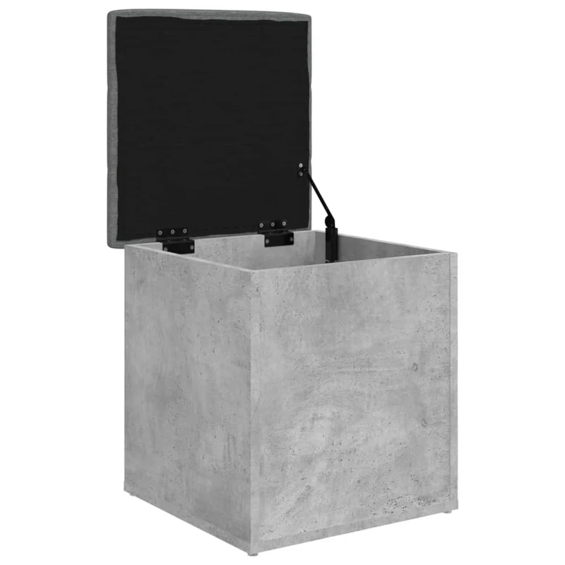 Banc tabouret de rangement couleur gris béton 42 x 42 x 45 cm bois d'ingénierie gris DEC024763
