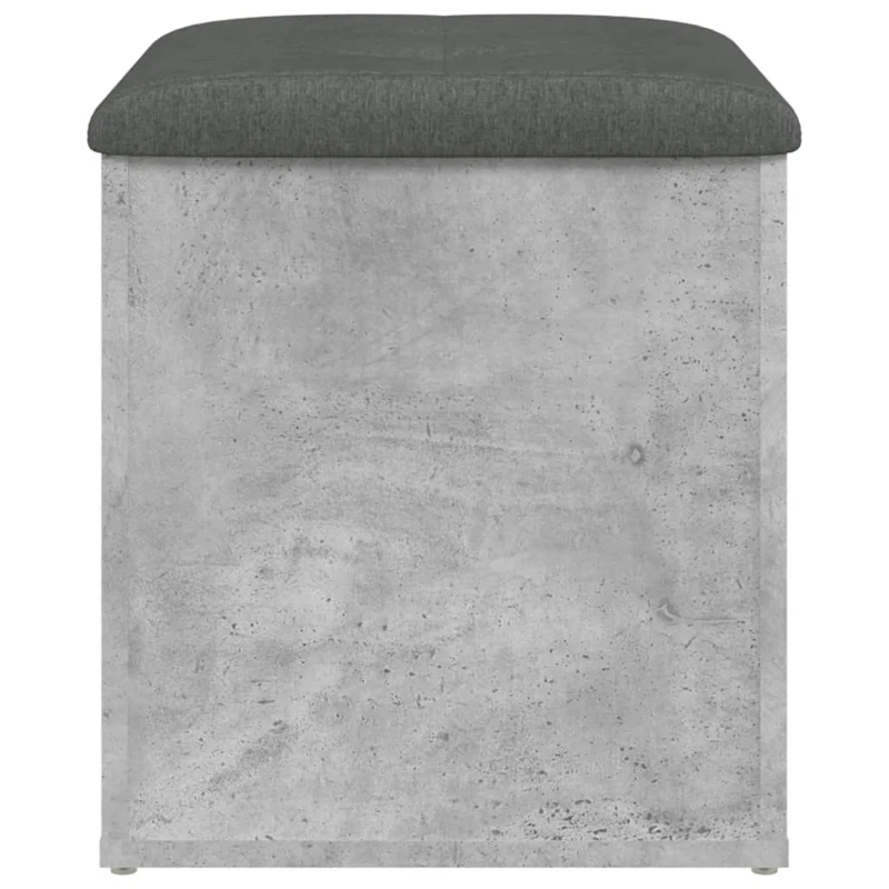 Banc tabouret de rangement couleur gris béton 42 x 42 x 45 cm bois d'ingénierie gris DEC024763