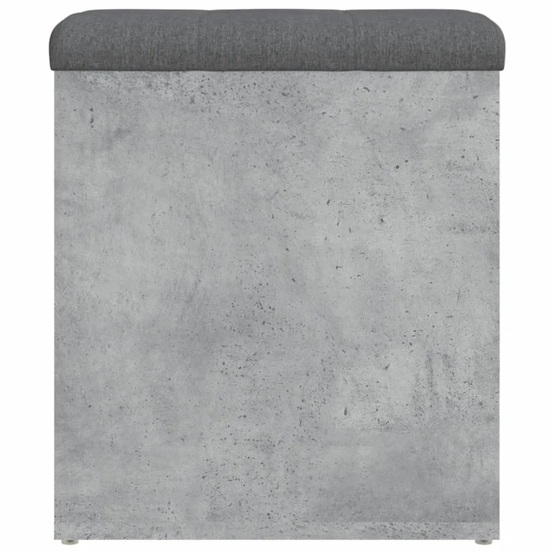 Banc tabouret de rangement couleur gris béton 42 x 42 x 45 cm bois d'ingénierie gris DEC024763