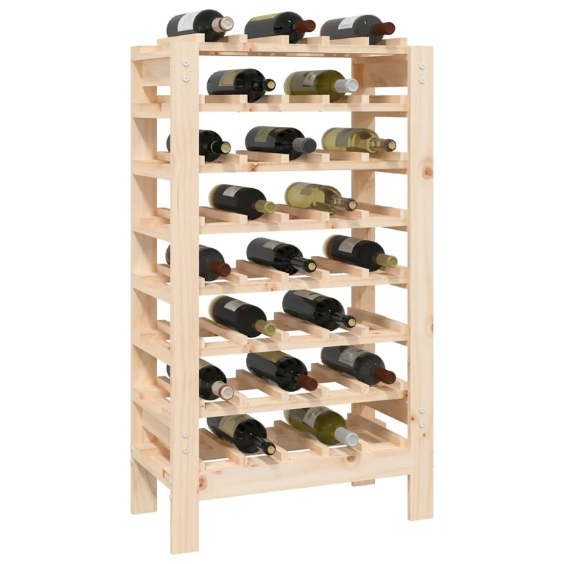 Casier range bouteilles étagère de rangement jusqu'à 40 bouteilles de vin 61,5 x 30 x 107,5 cm en bois de pin DEC024356