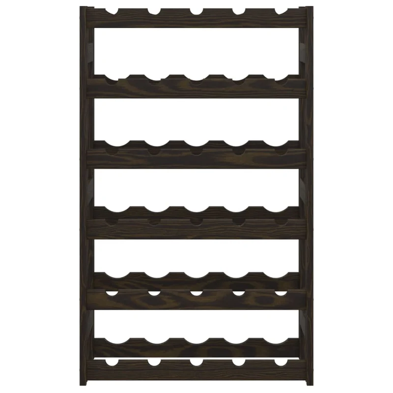 Casier range bouteilles étagère de rangement vin pour 30 bouteilles en bois pin noir DEC024315