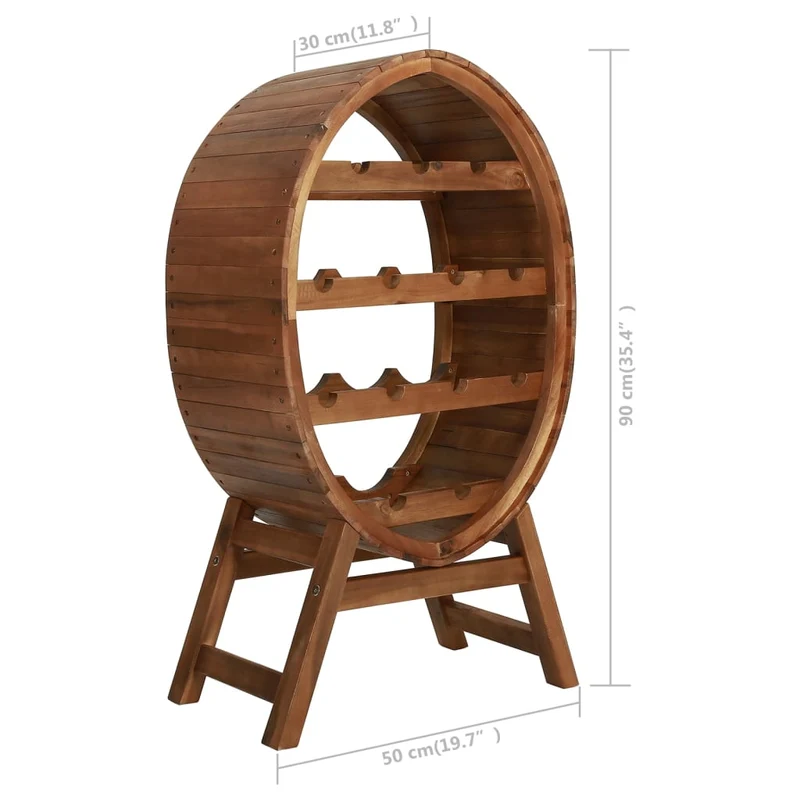 Casier range bouteilles étagère de rangement vin jusqu'à 13 bouteilles en bois d'acacia brun DEC024265