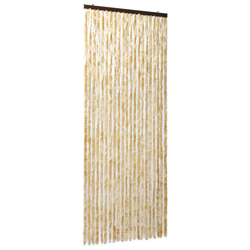 Rideau contre insectes moustiquaire Beige 90x220 cm Chenille DEC022185