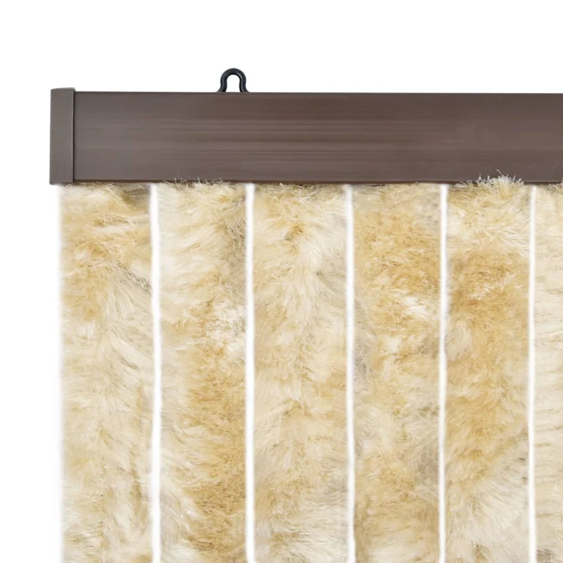 Rideau contre insectes moustiquaire Beige 90x220 cm Chenille DEC022185