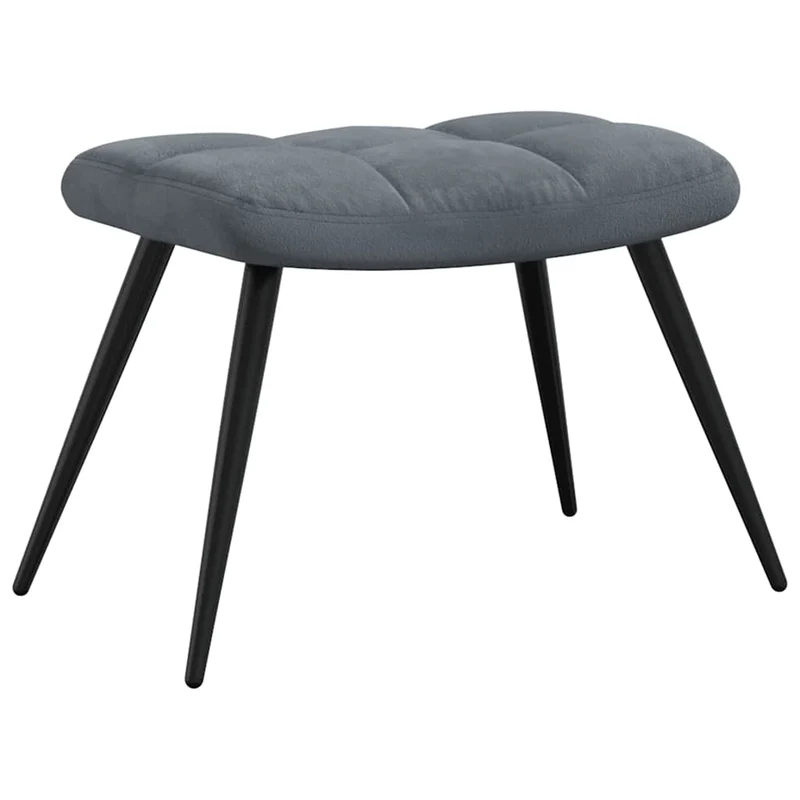 Fauteuil lounge chaise de canapé design modene avec repose pieds en velours gris foncé DEC026591