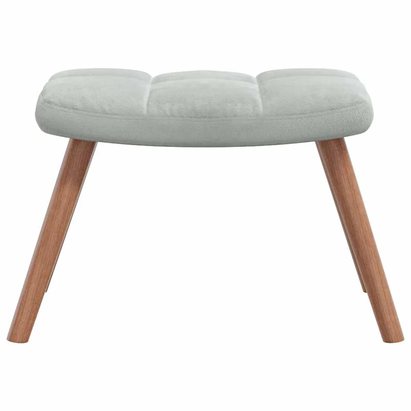Fauteuil lounge chaise de canapé design modene avec repose-pied en velours gris clair DEC026513
