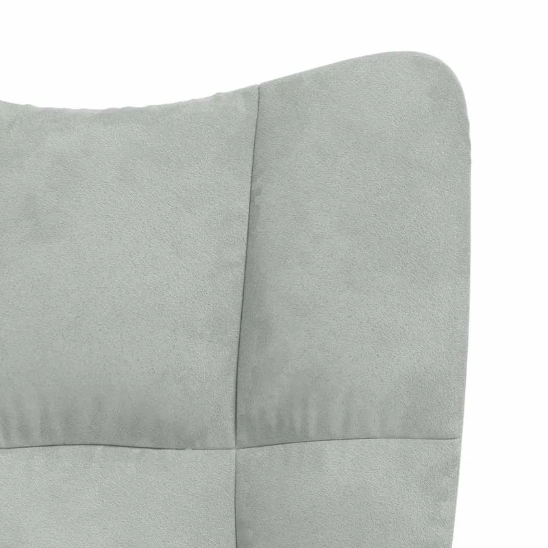 Fauteuil lounge chaise de canapé design modene avec repose-pied en velours gris clair DEC026513
