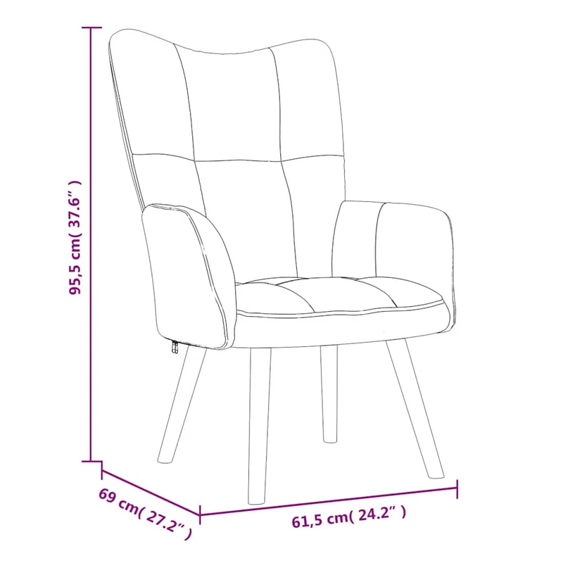 Fauteuil lounge chaise de canapé design modene avec repose-pied en velours gris clair DEC026513