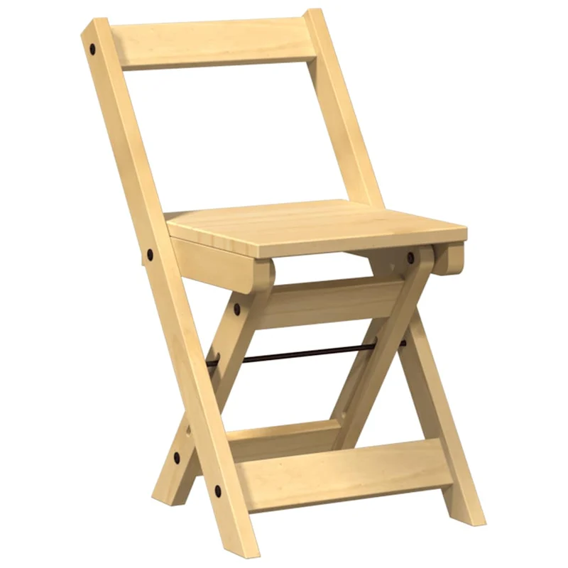 Lot de 4 chaises de cuisine ou salle à manger pliables en bois de pin brun DEC026289
