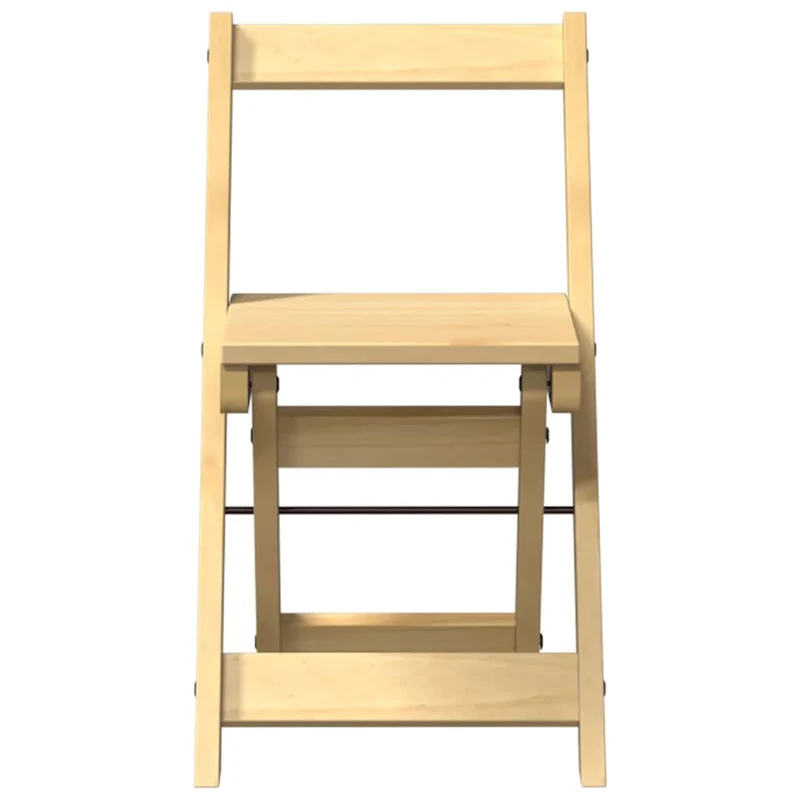 Lot de 4 chaises de cuisine ou salle à manger pliables en bois de pin brun DEC026289