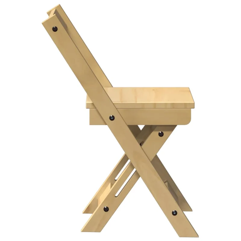 Lot de 4 chaises de cuisine ou salle à manger pliables en bois de pin brun DEC026289
