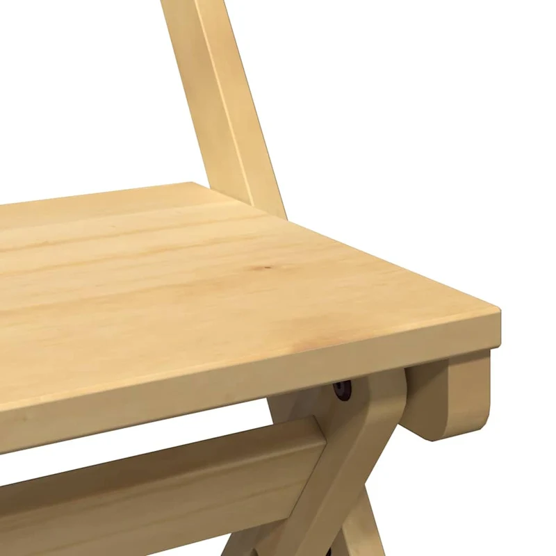 Lot de 4 chaises de cuisine ou salle à manger pliables en bois de pin brun DEC026289