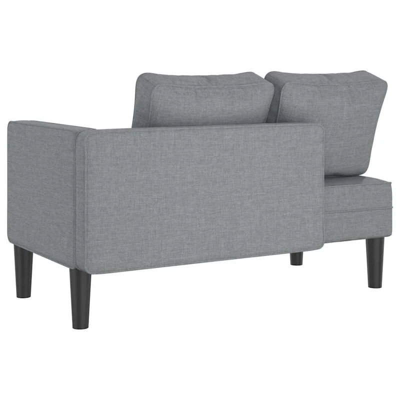 Méridienne chaise longue canapé pour intérieur avec coussins en tissu gris clair DEC026072