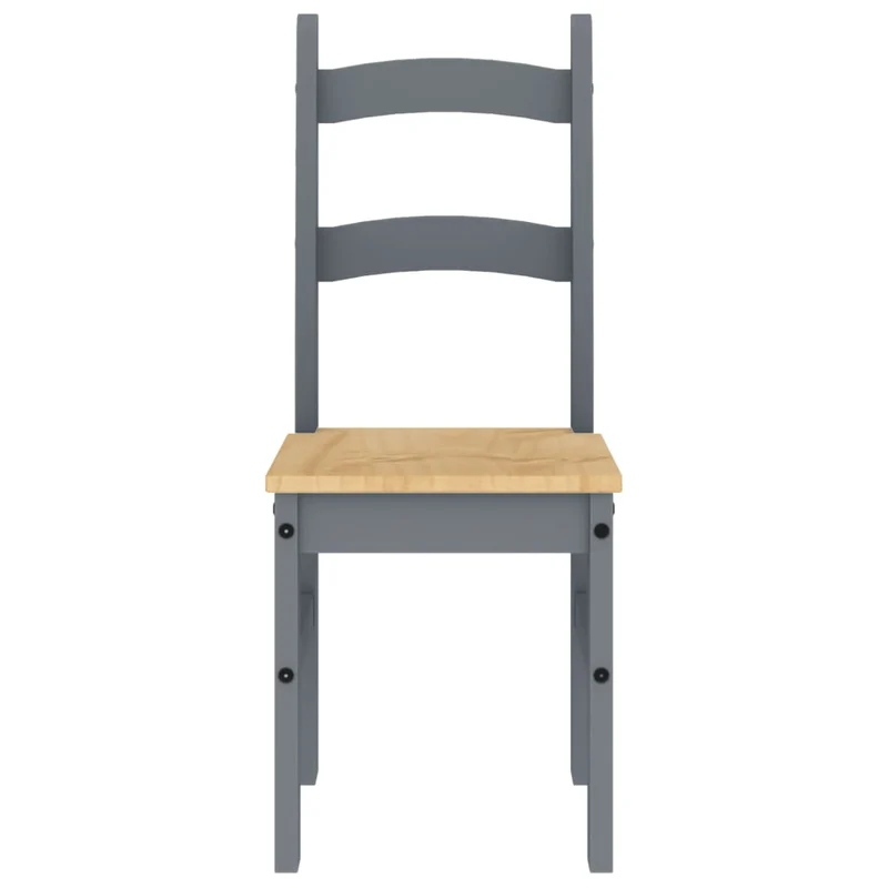 Set de 2 chaises de salle à manger design rustique 40 x 46 x 99 cm en bois de pin gris DEC025510