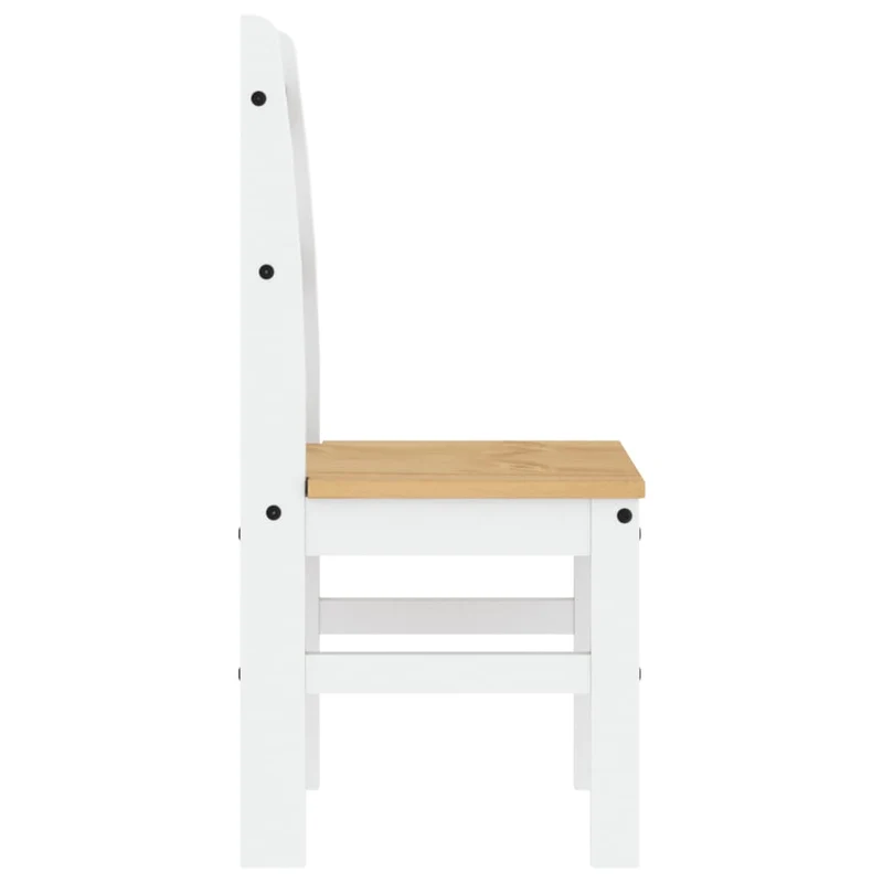 Set de 2 chaises de salle à manger design rustique 40 x 46 x 99 cm en bois de pin blanc DEC025474
