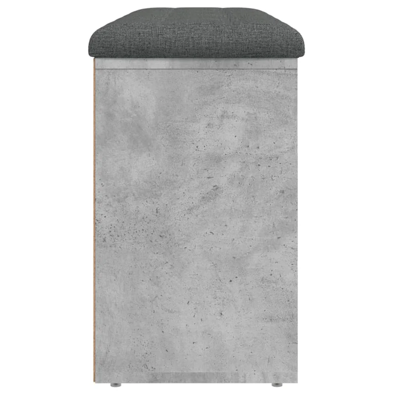 Banc de rangement à chaussures couleur gris béton 102 x 32 x 50 cm bois d'ingénierie gris DEC024902