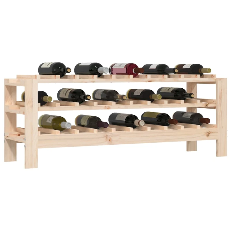 Casier range bouteilles étagère de rangement jusqu'à 30 bouteilles de vin 109,5 x 30 x 42 cm en bois de pin DEC024351