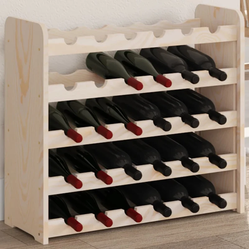 Casier range bouteilles étagère de rangement jusqu'à 30 bouteilles de vin 67,5 x 25 x 60 cm en bois de pin DEC024359