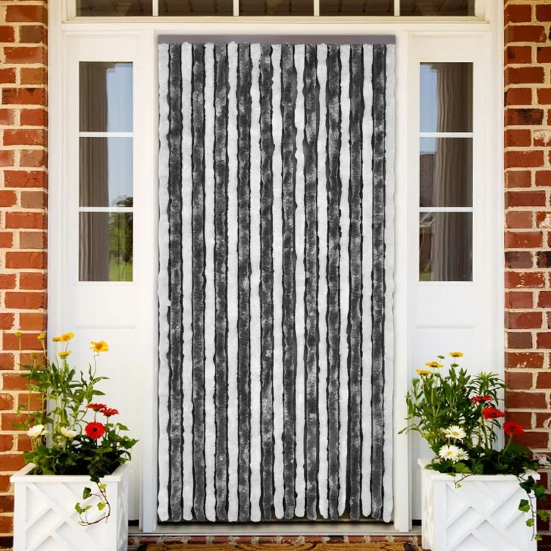 Moustiquaire Gris et blanc 100x220 cm Chenille DEC022171