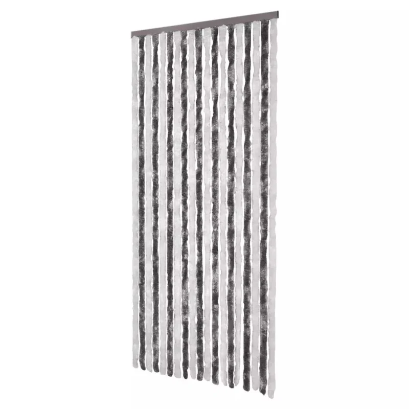 Rideau contre insectes moustiquaire Gris et blanc 90x220 cm Chenille DEC022170