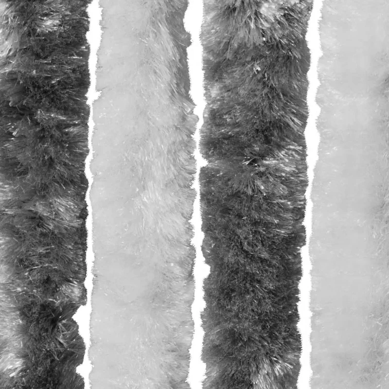 Rideau contre insectes moustiquaire Gris et blanc 90x220 cm Chenille DEC022170