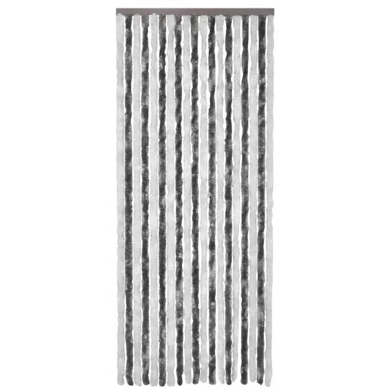 Rideau contre insectes moustiquaire Gris et blanc 90x220 cm Chenille DEC022170