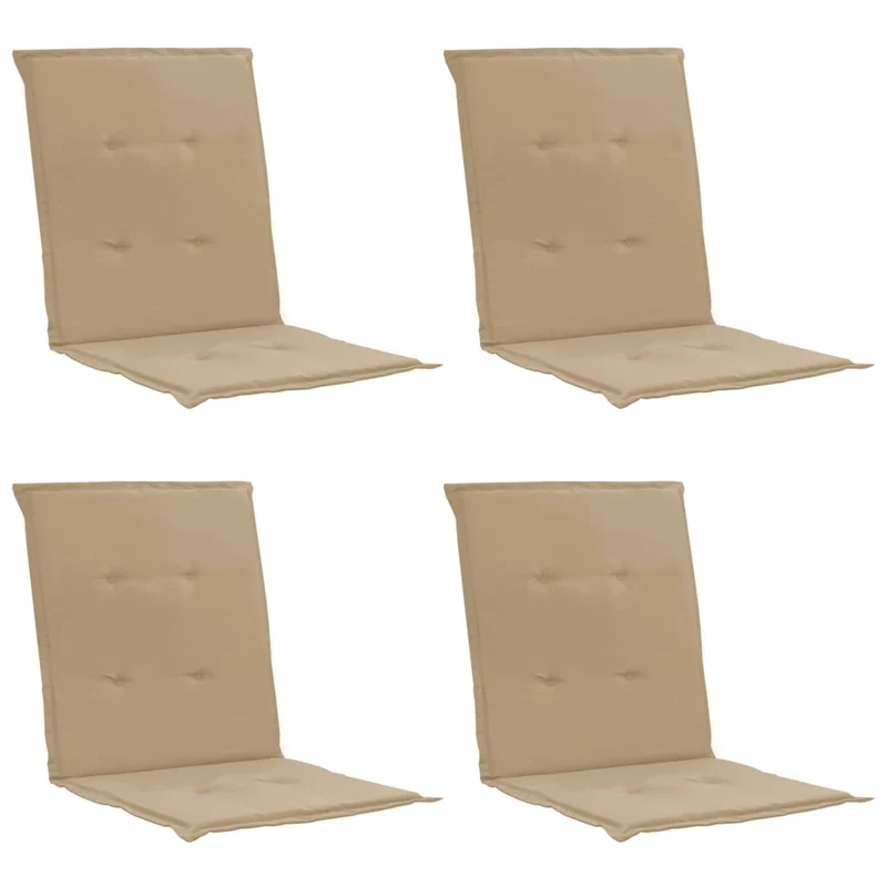 lot de 4 coussins de chaise de jardin 100% polyester imperméable beige 100 x 50 x 3 cm DEC021693
