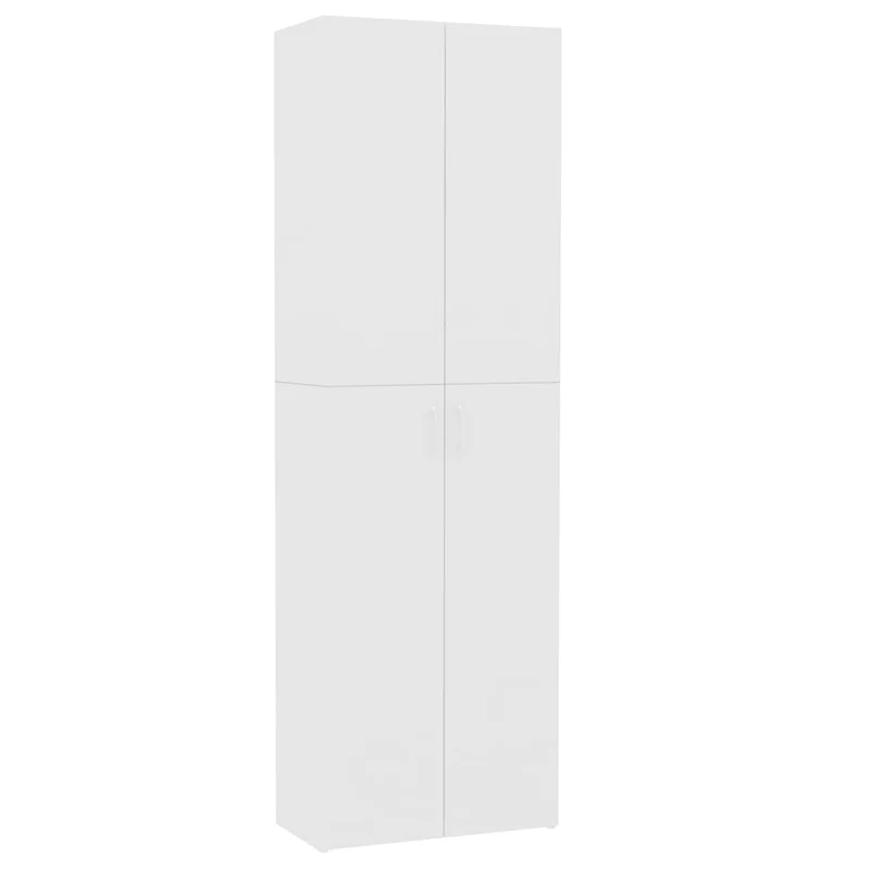 Meuble de bureau armoire de rangement 5 étagères avec deux portes couleur blanc 60 x 32 x 190 cm bois d'ingénierie blanc DEC024460