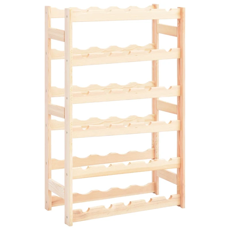 Casier range bouteilles étagère de rangement vin pour 30 bouteilles en bois de pin clair DEC024316