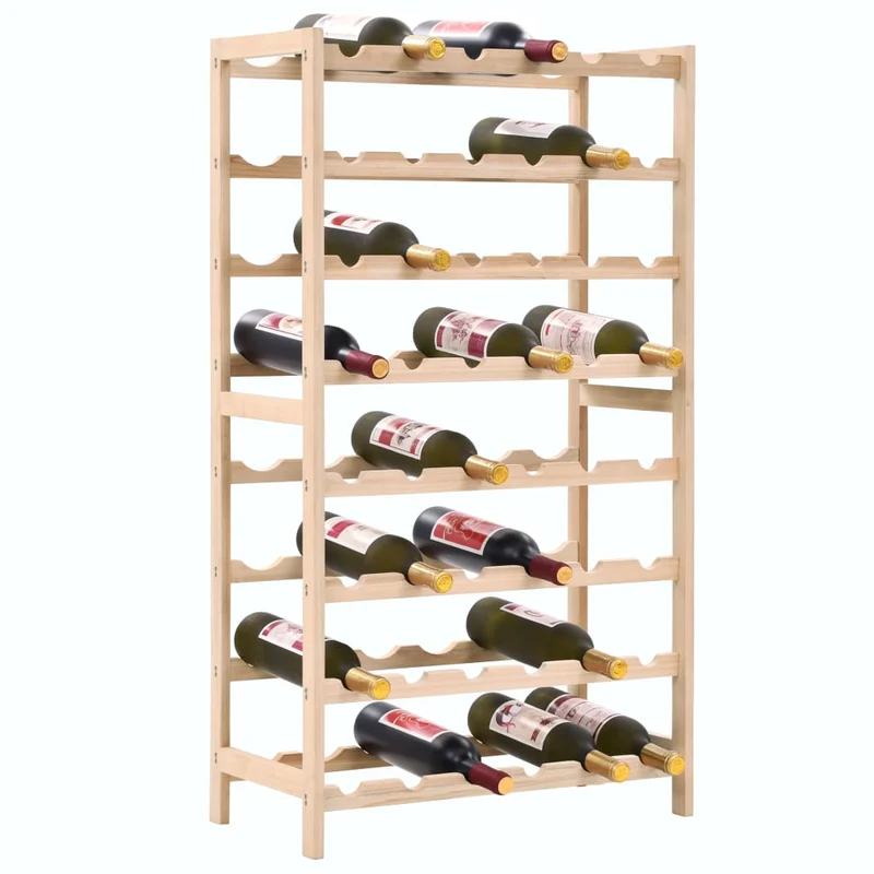 Casier range bouteilles étagère de rangement vin bois de cèdre 57,5 x 28 x 102 cm brun DEC024277