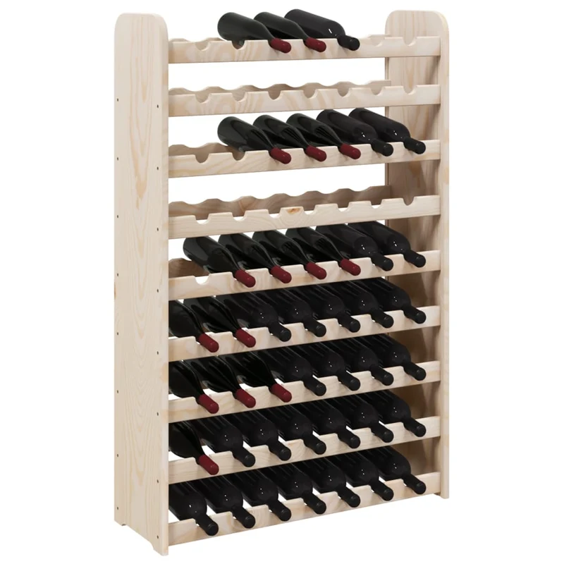 Casier range bouteilles étagère de rangement jusqu'à 63 bouteilles de vin 72,5 x 25 x 111,5 cm bois de pin DEC024362