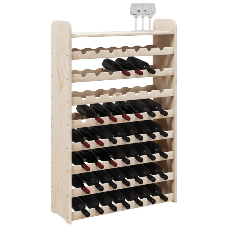 Casier range bouteilles étagère de rangement jusqu'à 56 bouteilles de vin en bois de pin DEC024365