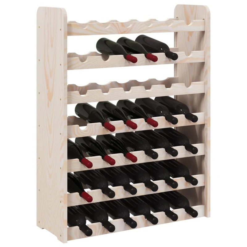 Casier range bouteilles étagère de rangement jusqu'à 42 bouteilles de vin 67,5 x 25 x 87 cm bois de pin DEC024360