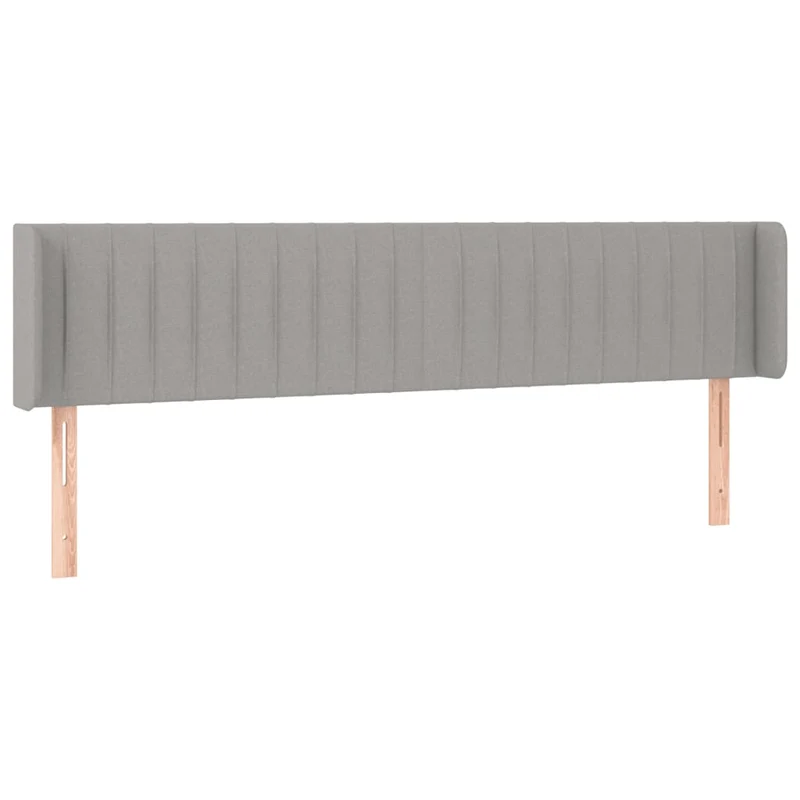 Tête de lit accessoire couchage chambre à coucher meuble à LED 183 x 16 x 78/88 cm tissu gris clair TDL0201335