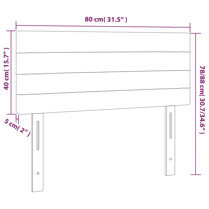 Tête de lit accessoire couchage chambre à coucher meuble à LED 80 x 5 x 78/88 cm tissu gris clair TDL0201272