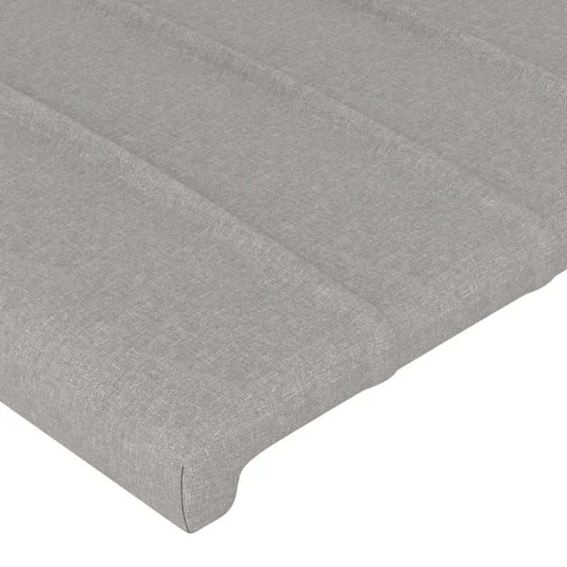 Tête de lit accessoire couchage chambre à coucher meuble à LED 93 x 16 x 118/128 cm tissu gris clair TDL0201228