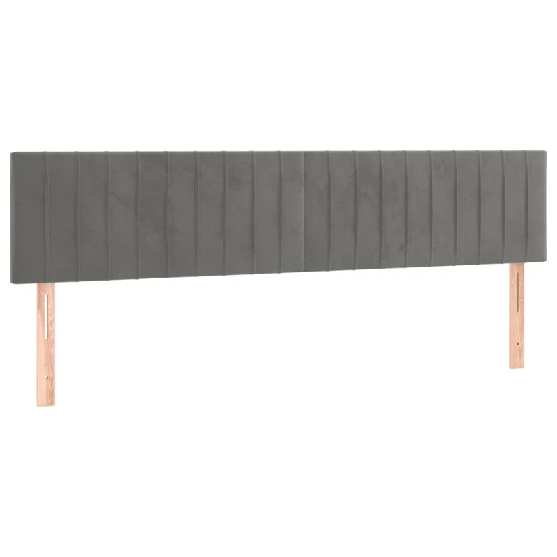 Tête de lit accessoire couchage chambre à coucher meuble à LED 200 x 5 x 78/88 cm tissu velours gris clair TDL0201315