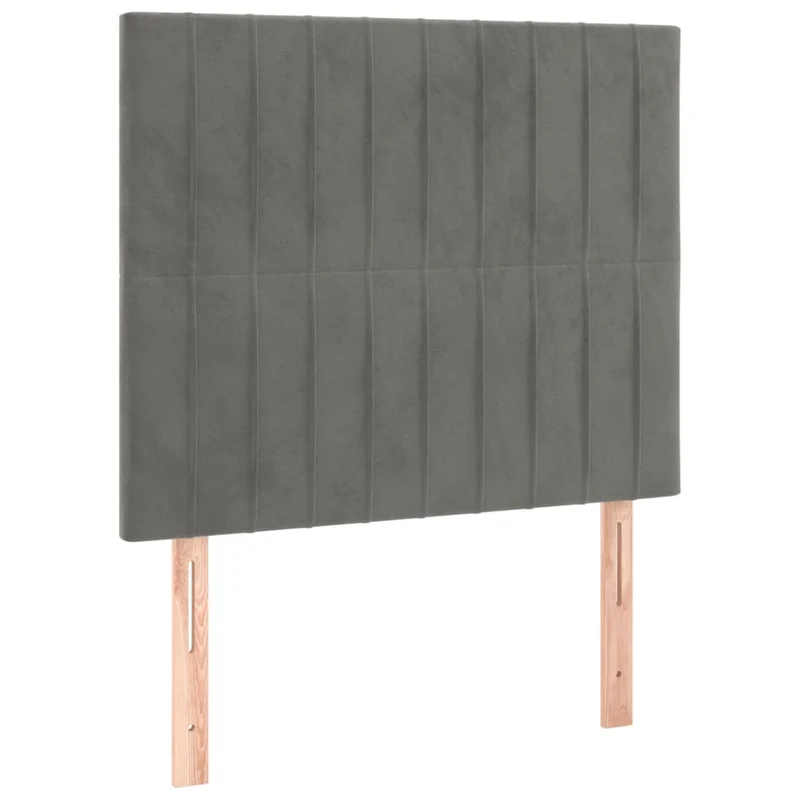 Tête de lit accessoire couchage chambre à coucher meuble à LED 80 x 5 x 118/128 cm tissu velours gris clair TDL0201281
