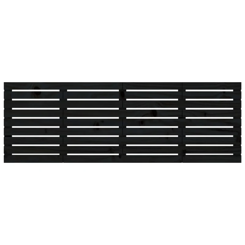 Tête de lit accessoire couchage chambre à coucher meuble murale 166 x 3 x 63 cm bois massif noir TDL0202521