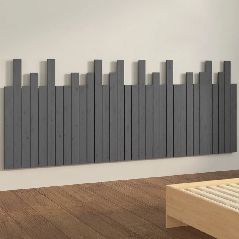 Tête de lit accessoire couchage chambre à coucher meuble murale style palette 204 x 3 x 80 cm bois massif gris TDL0202630