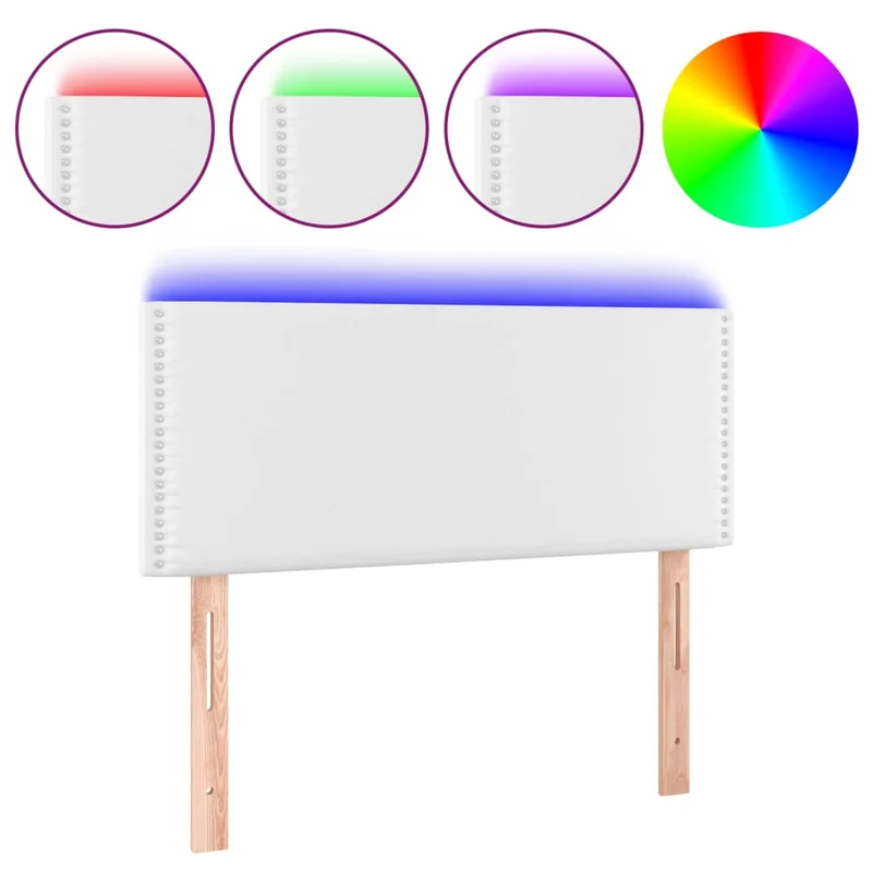 Tête de lit accessoire couchage chambre à coucher meuble à LED 100 x 5 x 78/88 cm synthétique blanc TDL0201952