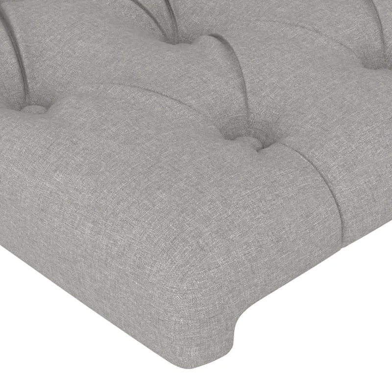 Tête de lit accessoire couchage chambre à coucher meuble à LED 180 x 7 x 78/88 cm tissu gris clair TDL0201339