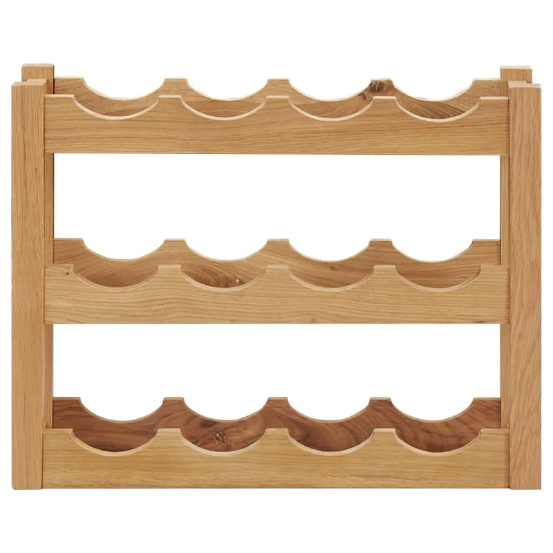 Casier range bouteilles étagère de rangement vin 12 bouteilles 47 x 21 x 36 cm bois de chêne brun DEC024262