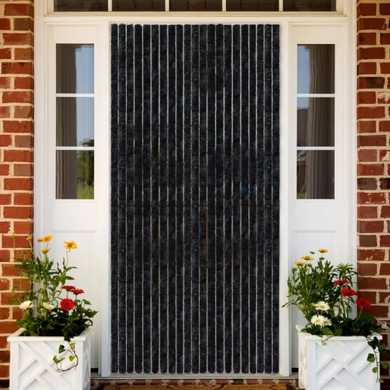 Rideau contre insectes moustiquaire anthracite 100x220 cm Chenille DEC022192