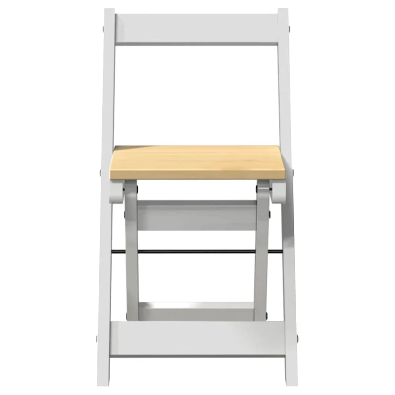 Lot de 4 chaises de cuisine ou salle à manger pliables en bois de pin et MDF blanc DEC026288
