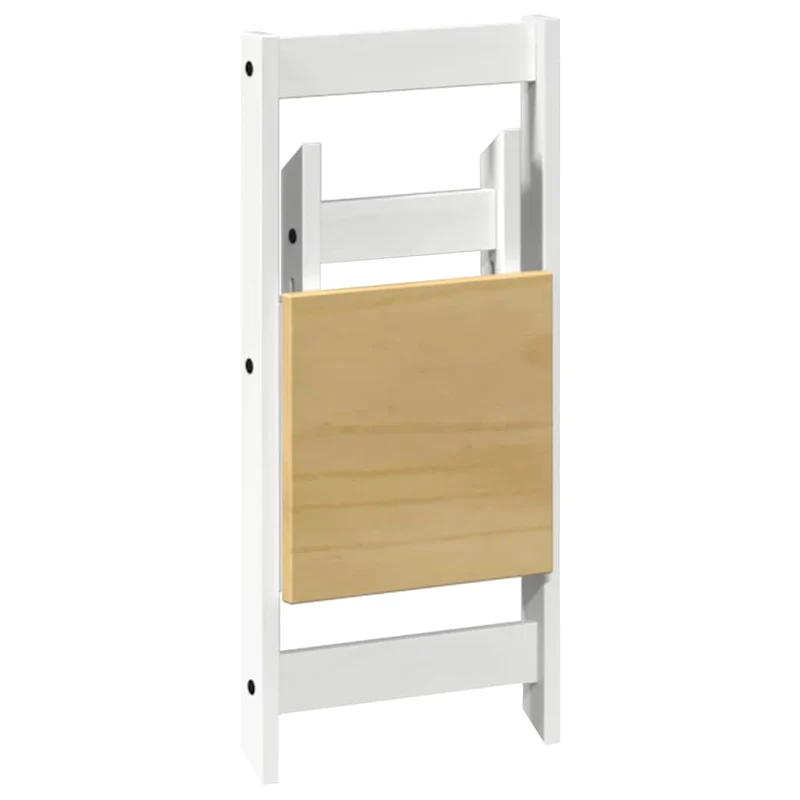 Lot de 4 chaises de cuisine ou salle à manger pliables en bois de pin et MDF blanc DEC026288
